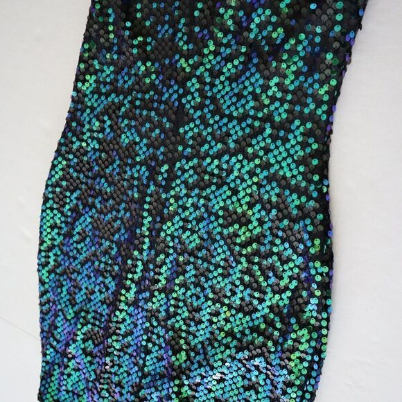 SHO by Tadashi Shoji Sz Small Shamrock Sequin Above The Knee Body-Con Dress - Picture 12 of 16